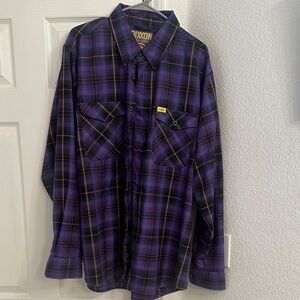 DIXXON Purple and Black Plaid Button Down Shirt